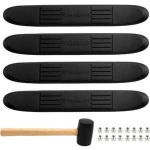 RULLINE Upgraded Universal Non-Slip Step Pad Replacement Kit - Durable Tread Covers Compatible with Trucks, SUVs & Vans - Accessory Upgrade (Matte Black Finish) 4pack