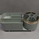 Makeup Organizer Countertop with Drawer 360 Rotating Brush Holder Storage Large Capacity Skincare Cosmetic Display Cases for Vanity Bathroom Desktop, Model 3016 Green