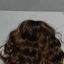 WIGER Short Brown Highlight Wave Hair with Bangs Synthetic Bob Curly Wigs Mixed Brown Wavy Wig for Young and Middle-aged Women Daily or Cosplay Use