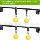 SELEWARE Fully Welded Wall Mount Pull Up Bar with Pull Up Power Balls, Heavy Duty Doorway Chin Up Bar w/Resistance Band Hooks, Includes 2 Grip Balls for Enhanced Forearm and Grip Strength