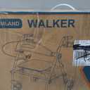 HOMLAND Foldable Rollator Walker for Seniors with Seat, 16" Extra-Wide Seat
