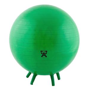 CanDo 30-1893 Non-Slip Inflatable Exercise Ball with Stability Feet for Exercise, Workout, Core Training, Stability, Yoga, Pilates, Balance Training Gym, Office, Home,Classroom. Green, 26