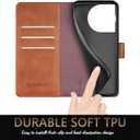 SUANPOT for OnePlus 12 Wallet case with RFID Blocking Credit Card Holder,Flip Book PU Leather Protective Cover Women Men for OnePlus 12 Phone case Light Brown