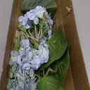 20" 4PCS Artificial Light Blue Hydrangea Flowers Large Faux Latex Real Touch Fake Hydrangeas Silk Bouquet with Leaves Stems for Family Table Office Wedding Party Arrangements