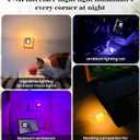 USB Retro Car Lamp, Touch-Control Portable LED Car Ambient Light, USB Powered Night Lights, Suitable for Bedroom, Camping, Holiday Decorations. (Purple Light)