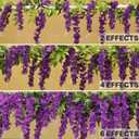 Wisteria Artificial Flowers Garland, 2Pcs Total 14.4ft Silk Faux Wisteria Vine Kit, Hanging Flower Plant for House Outdoor Garden Ceremony Outside Wedding Arch Floral Decor (2, Purple)