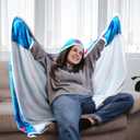 Hooded Towel Blue Cartoon Gifts 67 x 49 Inch Bath Towels Women Soft Plush Wrap Absorbent Warm Quick Drying Wrap for Beach Bath Swimming Pool Vacations