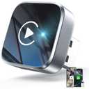 2-in-1 Wireless CarPlay Adapter Support Apple CarPlay & Android Auto, Mini Bluetooth USB A & USB C Dongle Convert Wired to Wireless Compatible with iPhone & Android