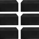 HolidayIdeas Fitted Black Tablecloths - 72 x 30 Inch - 6 Pack Rectangle Tableclothes for 6 Foot Tables, Polyester Fabric Table Cover for Parties, Holiday Dinner, Wedding, Trade Show