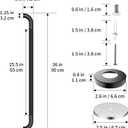 ZUEXT 2 Pack 36 Inch Extra Long Black Anti Slip Knurled Shower Grab Bar