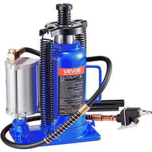 VEVOR Air Hydraulic Bottle Jack, 20 Ton (44092 lbs) Capacity, 10.2-19.5 Inch Lifting Range, Pneumatic/Manual Heavy Duty Welded Bottle Jack with Pump for Car, SUV, Pickup, Truck, RV, Auto Repair