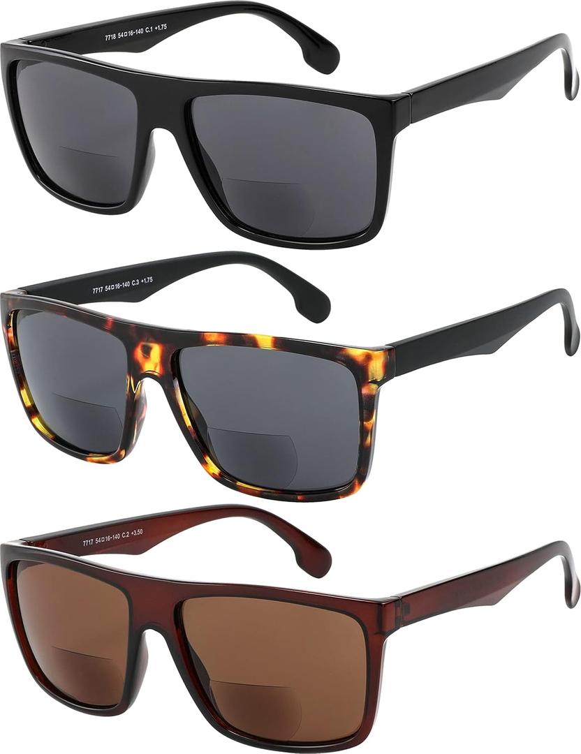 Yogo Vision Bifocal Reading Sunglasses for Men and Women-Classic, Retro Style UV400 Sun Protection Outdoors Readers Eyewear +2