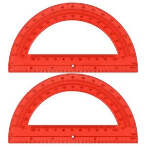 Unjoo Plastic Protractor Math Protractors 180 Degrees for Geometry Classroom Student School Office Supplies, 6 Inch, Pack of 2, Set of 5