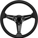 Universal Racing Steering Wheel, 13.8 Inch 6 Bolt Anti-Slip Leather and Aluminum Gaming Steering Wheel with Horn Button for Racing/Car Sim Driving/JDM Sports Racing Steering Whee black