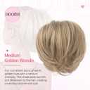 HOOJIH Ponytail Extension, Claw Clip in Straight Messy Hair Bun 9 Inch Short Ponytail Extension with Bendable Metal Wire Hair Pieces for Women Fake Hair Bun DIY Styles - Medium Golden Blonde