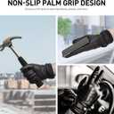 BISON DENIM Sheepskin Leather Gloves for Men, Winter Warm Touchscreen Gloves with Cashmere Lining, Driving Motorcycle Gloves (Large, Black)