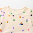 Little Girls Cotton Dresses Flutter Short Sleeve Summer Dress for 2-7 Years Old (3-4T, Tutu-multicolor Dots Pink)