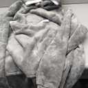 Wearable Blanket Hoodie with Giant Pocket Pet Won't Leave Extra Soft Sherpa Fleece Thick Warm  Cozy Oversized Sweatshirt Blanket Jacket with Sleeves-Grey