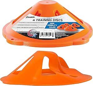 Franklin Sports unisex adult teen Discs football cones and pylons, orange, Orange US 3Pack