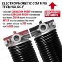 Pair of 2" Garage Door Torsion Springs Set with Non-Slip Winding Bar & Gloves,High Precision Electrophoresis Black Coated, for Replacement & Installation, MIN 16,000 Cycles (0.250x2''x39'')