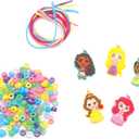 Disney Princess Necklace Activity Case  Jewelry Making Kit with Beads, Charms & Strings  Create Custom Princess Necklaces  Craft Gift for Girls Ages 3+  Portable Storage Case Included