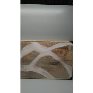 White Gold Wall Art - Abstract Framed Large Size Black White Gold Hand Drawn Textures Artwork Ink Dances With Gold Canvas Painting for Living Room Office Hallway Bed Above Decor 29"X58"