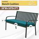 AONETOZ Outdoor Bench Cushion,Olefin Bench Cushions for Outdoor Furniture with Removable Cover,Rain-Proof and Fade Resistant Patio Bench Cushions for Garden Settee Porch Pads with Ties,59 x 18 Inch
