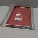 Leemxiiny Red Decorative Coffee Table Tray, Rectangular Plastic Serving Tray with Handles for Living Room, Ottoman, Bathroom, 15.7"*10.2"