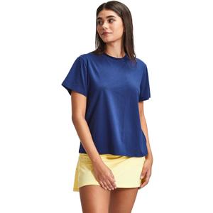 MEIVSO Women's Loose Fit Cotton Workout Short Sleeve T-Shirts Athletic Gym Shirt Tennis Cropped Tops (Blue, XS)