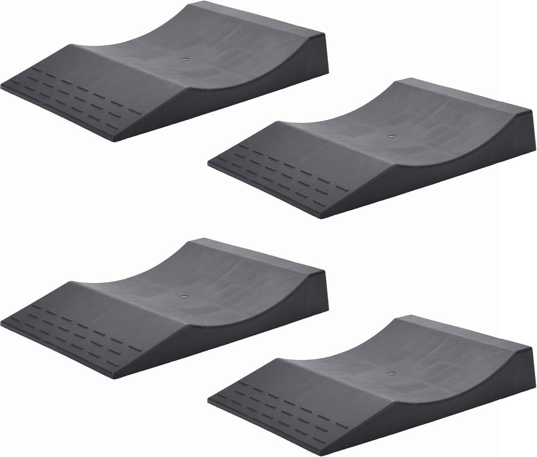 Maxsa 37353 Park Right Tire Saver Ramps for Flat Spot Flat Tire Prevention and Vehicle Storage for Vehicles up to 10 Tons, Black, Set of 4