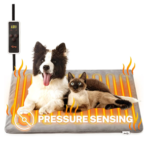 Toozey Large Pressure Activated Pet Heating Pad 35x24in, Gravity Sensing Dog Heating Pad More Energy Efficient, Adjustable Temperature and Timer, Waterproof Heated Dog Bed Whelping Supplies