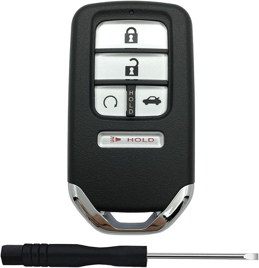 Replacement Keyless Entry Remote Key Fob Shell Cover for Honda Accord Civic CR-V Pilot Passport Insight EX EX-L Touring Car Key Fob Cover Case Black (5 Button)