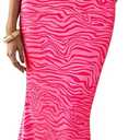 PRETTYGARDEN Maxi Dresses for Women 2025 Summer Halter Leopard Print Backless Sexy Bodycon Cocktail Beach Long Dress (Pink, M)