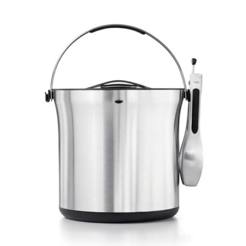 OXO 3107300 Steel Ice Bucket and Tongs Set