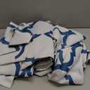 Melodieux Moroccan Printed Room Darkening Blackout Grommet Curtains for Living Room Bedroom, 52 by 63 Inch, Off White/Royal Blue (2 Panels)