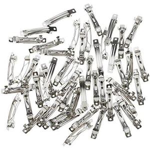 French Barrette Style Hair Clips Metal Silver DIY Craft Bow Prong to Decorate (100mm - 20 PCS)