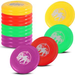 Liberty Imports 12 Pack: Plastic Flying Sports Discs Set for Outdoors Beach Backyard Throwing and Catching Activities, 9" Play Discs for Kids & Adults