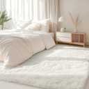 OLANLY 5x7 Machine Washable Large Area Rugs for Living Room, Bedroom, Soft Fluffy Shaggy Bedside Rug, Indoor Floor Carpet for Kids Girls and Boys, Dorms, Nursery, Home Decor Aesthetic, Ivory