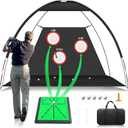 10x7 FT Golf Net Golf Practice Net with Hitting Mat Golf Hitting Net for Backyard Driving, Indoor/Outdoor Training Chipping Aid Nets with Targets