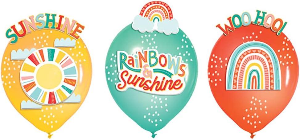 Multicolor Retro Rainbow Latex Balloon Decoration Kit - 12" (6 Piece Set) - Vibrant & Durable Party Decor for Celebrations & Events