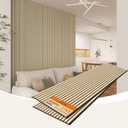 Upick MDF Acoustic Wall Panels Sound Absorbing, 2 Pack 94.5 x 23.4 inch Sound Proof Foam Wall Panels & Wood Slat Wall Panels for Interior Wall Decor, Oak