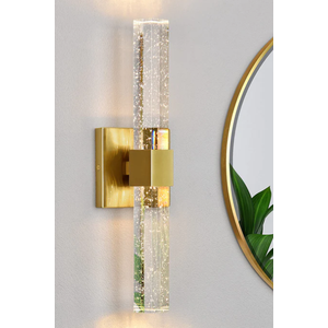 Epinl Bathroom Sconce Wall Lighting - Modern Gold Wall Sconce Crystal Wall Light 3000K LED Wall Mount Light Vertical and Horizontal Bathroom Vanity Light Fixture for Living Room Bedroom