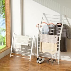 Whitmor Spacemaker Folding Drying Rack, Indoor Clothes Organizer with Patent-Pending Design, Space Saving, 6" L x 26" W x 51.5" H,White Deluxe