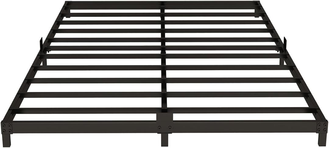 3 Inch Bed Frame Queen Size Low Profile, Metal Platform Low Bed Frame, Heavy Duty Support Low Profile Bed Frame, No Box Spring Needed, Noise Free, Easy Assembly, Prevent Mattress From Sliding