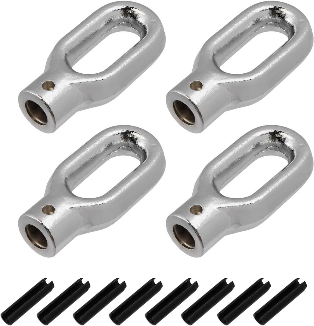 Skylight Eyelet Adapter with Set Screw Opener Adapter Replacement Awning Window Hardware Compatible with Velux Skylight Parts, 4PCS(Silver)