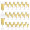 KMLYDGS 40 Pack Clear Plastic Champagne Flutes 5.5 Oz - Elegant Disposable Toasting Glasses for Wedding, Party, Birthday, Graduation Decorations & Celebrations