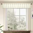 DriftAway Pinch Pleat Valance for Kitchen Window Linen Textured Solid Beige Valance 108 Inch Extra Wide Valance for Living Room Farmhouse Linen Curtain Valance Back Tab 108x16 Light Linen