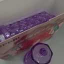 SupBri LED Candles, 4Pack Battery Operated Candles with Rose Light Halo, Romantic Flameless Pillar Candles for Valentines Halloween Decorations(Purple, D 2.5" x H 7.2")