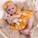 Aori Reborn Baby Doll Realistic Girl 20 inches - Soft Cloth Body and Vinyl Limbs, Lifelike Newborn Baby Dolls for Kids Imaginative Play, Emotional Comfort for The Elderly (Yellow Sunflower)