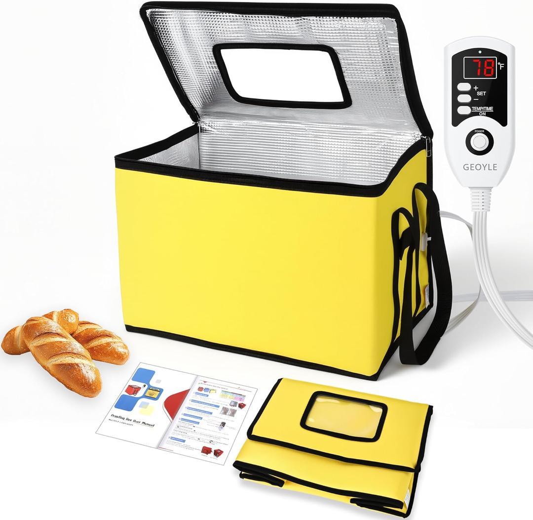30L Dough Proofer, Folding Bread Proofing with 33-122 Temperature & 96h Timer Controller, Sourdough proofing box Heated Fermentation for Making Bread, Yogurt, Natto and Handmade Soap